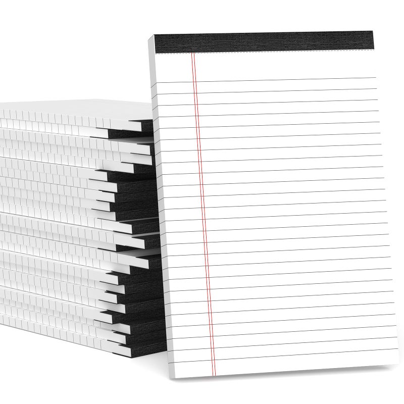Aidunmis 24 Pack Small Legal Pads 5x8 White Note Pads 5x8 College Ruled Paper Tablets for Office 80 GSM Paper Pads Narrow Ruled Legal Pad White Small Notepad 30 Sheets Writing Pad Lined Notepads for Office - Image 1